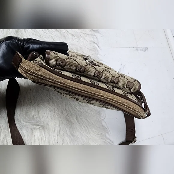 Uni Sex Brown Patterned Crossbody Bag - Picture 6 of 15